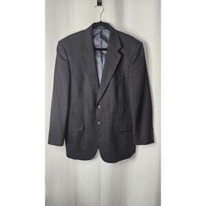 Boat House Row Mens Suit Jacket Sport Coat Blazer Gray Two Button Lambswool 42R